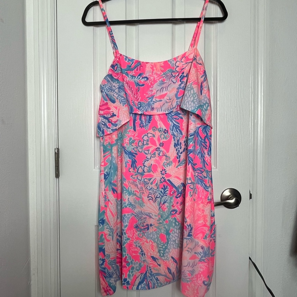 Lilly pullitzer size small hot pink adjustable spaghetti strap dress